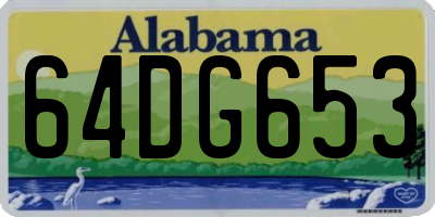 AL license plate 64DG653