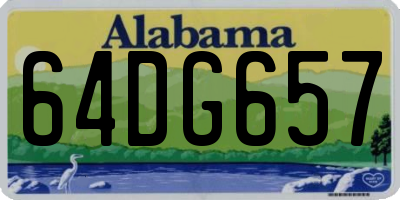AL license plate 64DG657