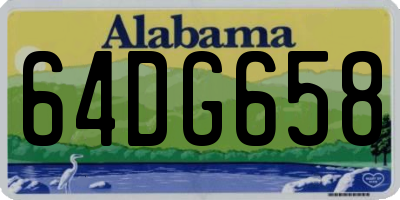 AL license plate 64DG658