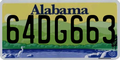 AL license plate 64DG663