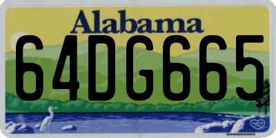 AL license plate 64DG665