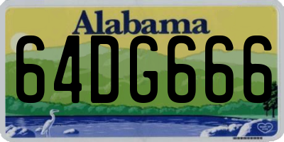 AL license plate 64DG666