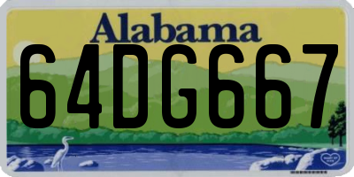 AL license plate 64DG667
