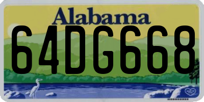 AL license plate 64DG668