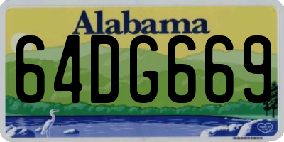 AL license plate 64DG669