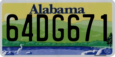 AL license plate 64DG671