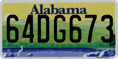 AL license plate 64DG673