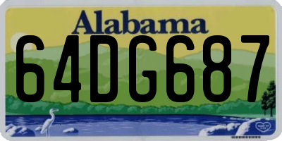 AL license plate 64DG687