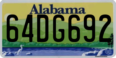 AL license plate 64DG692