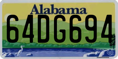 AL license plate 64DG694