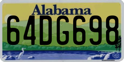 AL license plate 64DG698