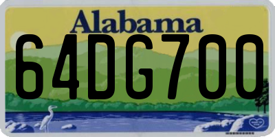 AL license plate 64DG700