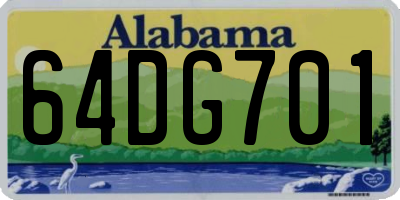 AL license plate 64DG701