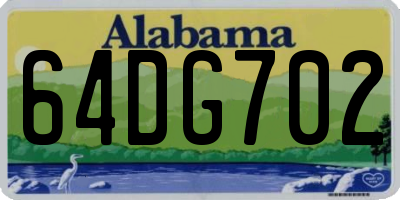 AL license plate 64DG702