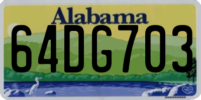 AL license plate 64DG703