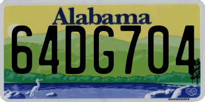 AL license plate 64DG704