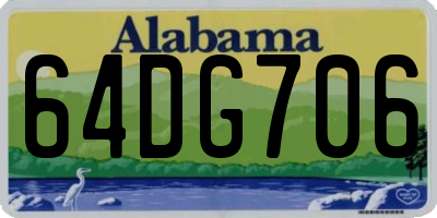 AL license plate 64DG706