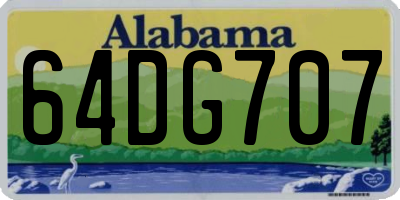 AL license plate 64DG707