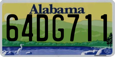 AL license plate 64DG711