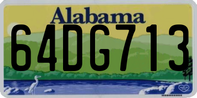 AL license plate 64DG713