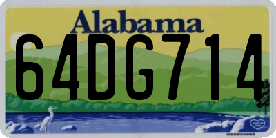 AL license plate 64DG714