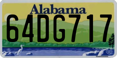 AL license plate 64DG717