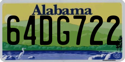 AL license plate 64DG722