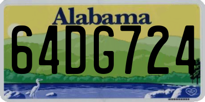 AL license plate 64DG724