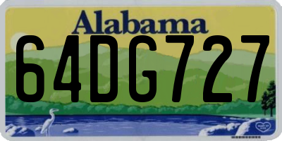 AL license plate 64DG727