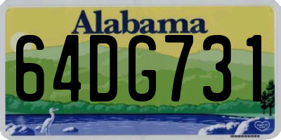 AL license plate 64DG731