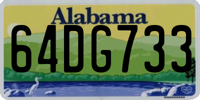 AL license plate 64DG733
