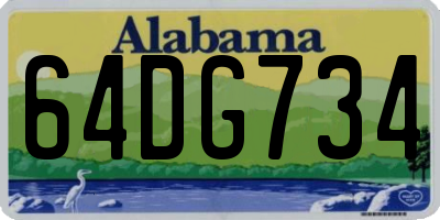 AL license plate 64DG734