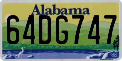 AL license plate 64DG747