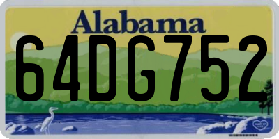 AL license plate 64DG752