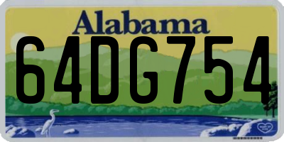 AL license plate 64DG754