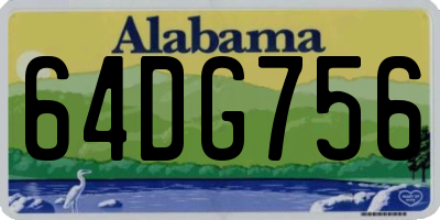 AL license plate 64DG756