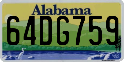 AL license plate 64DG759