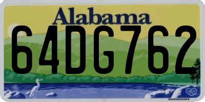 AL license plate 64DG762