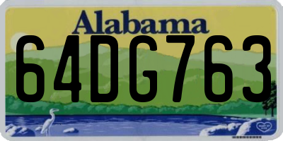 AL license plate 64DG763