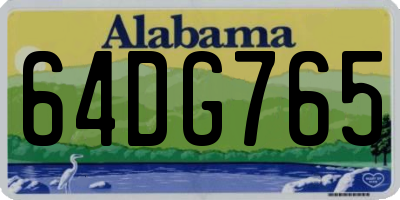 AL license plate 64DG765