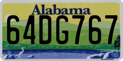 AL license plate 64DG767