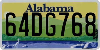 AL license plate 64DG768