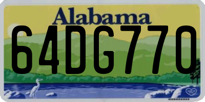 AL license plate 64DG770