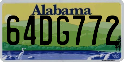 AL license plate 64DG772