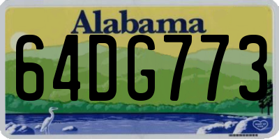 AL license plate 64DG773