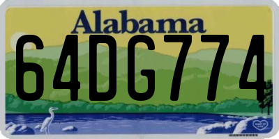 AL license plate 64DG774