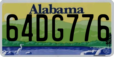 AL license plate 64DG776