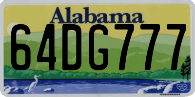 AL license plate 64DG777