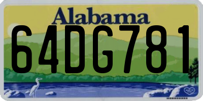 AL license plate 64DG781