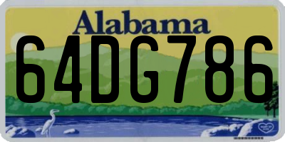 AL license plate 64DG786